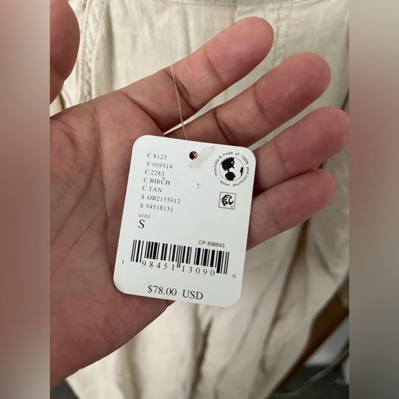 NWT FREE PEOPLE High Road Solid Pull-On Barrel Pants | Birch/Tan MSRP $78 Size S - Picture 9 of 10